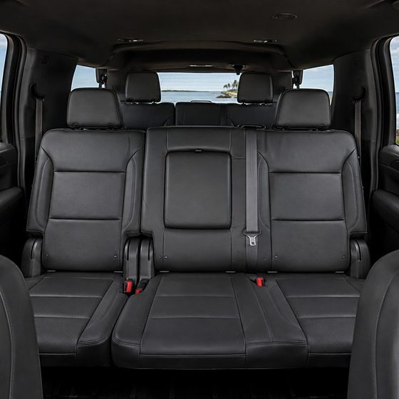 Leather rear seating with three rows
